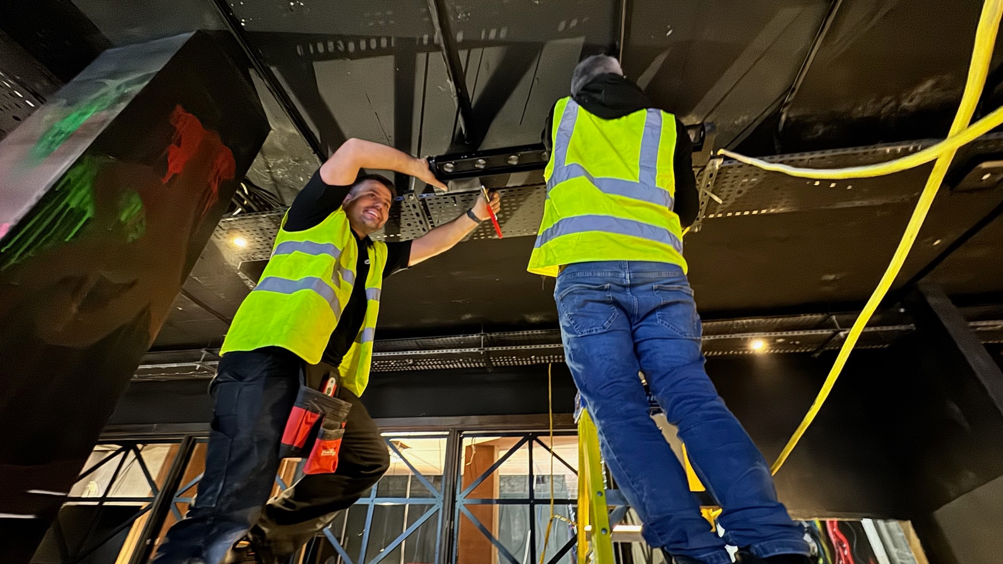 IntaSound engineer working on venue maintenance